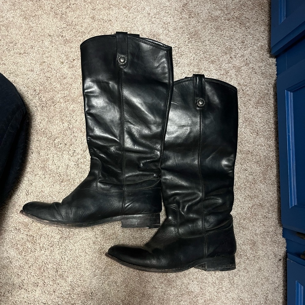 Frye Leather Black Boots Size 8